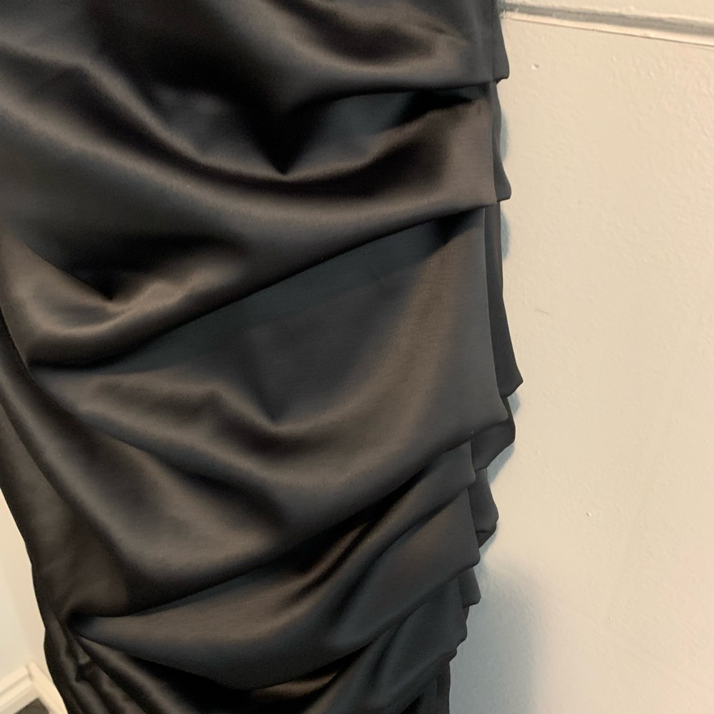 Vintage 90s Classic Le Chateau Sleek Black Cocktail Dress - Picture 4 of 16